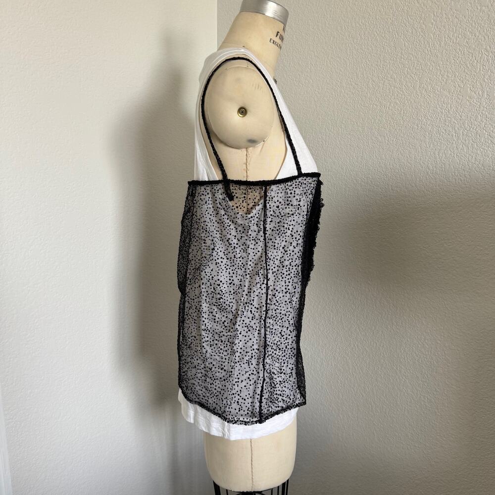 DSquared2 | NWOT Glitter, Velvet Dot & Ruffle Tank Top Size 44 Italian (Large) - Picture 2 of 7